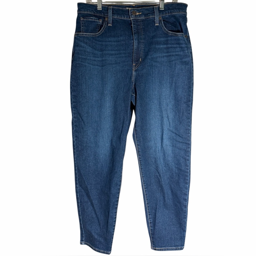 Levis High Waisted Mom Jeans Blue High Rise Medium Wash Denim‎ Women’s 32 x 27